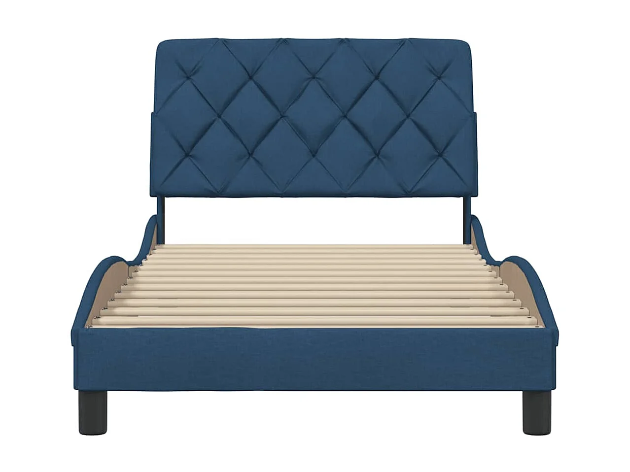 Cadre de lit sans matelas bleu 100x200 cm tissu