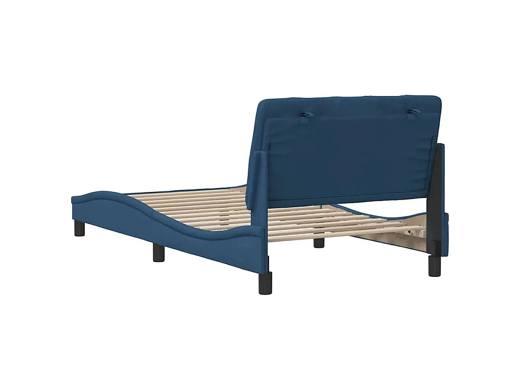 Estructura de cama sin colchón tela azul 100x200 cm