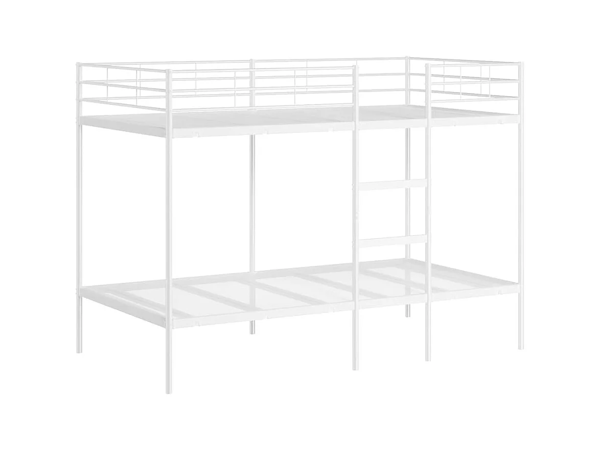 Etagenbett ohne Matratze Weiß 100x200 cm Stahl