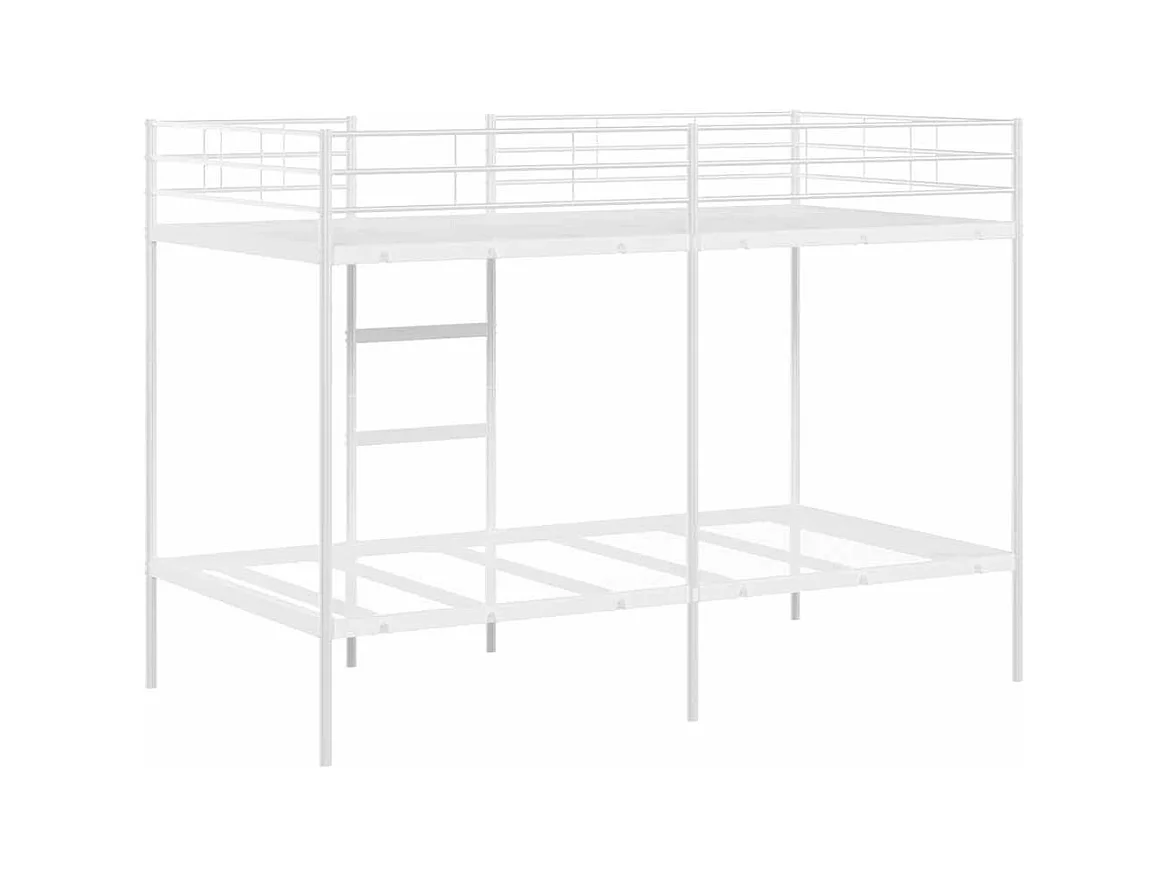 Etagenbett ohne Matratze Weiß 100x200 cm Stahl