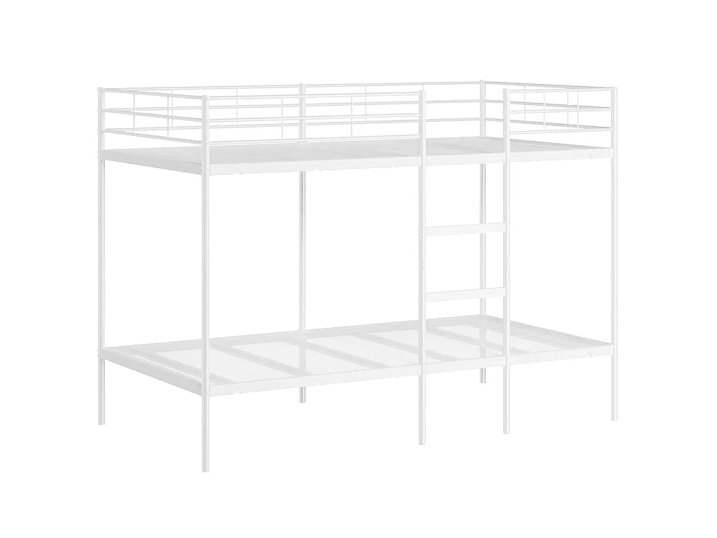 Lit superposé sans matelas blanc 100x200 cm acier