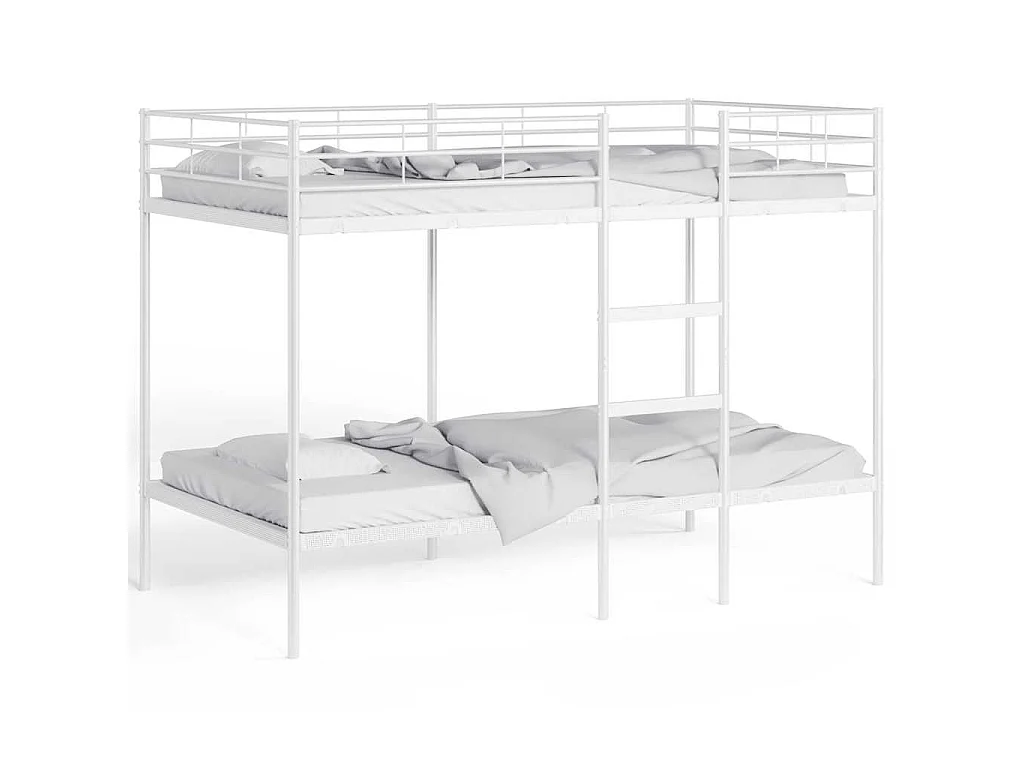 Lit superposé sans matelas blanc 100x200 cm acier
