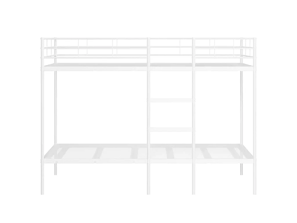 Lit superposé sans matelas blanc 100x200 cm acier