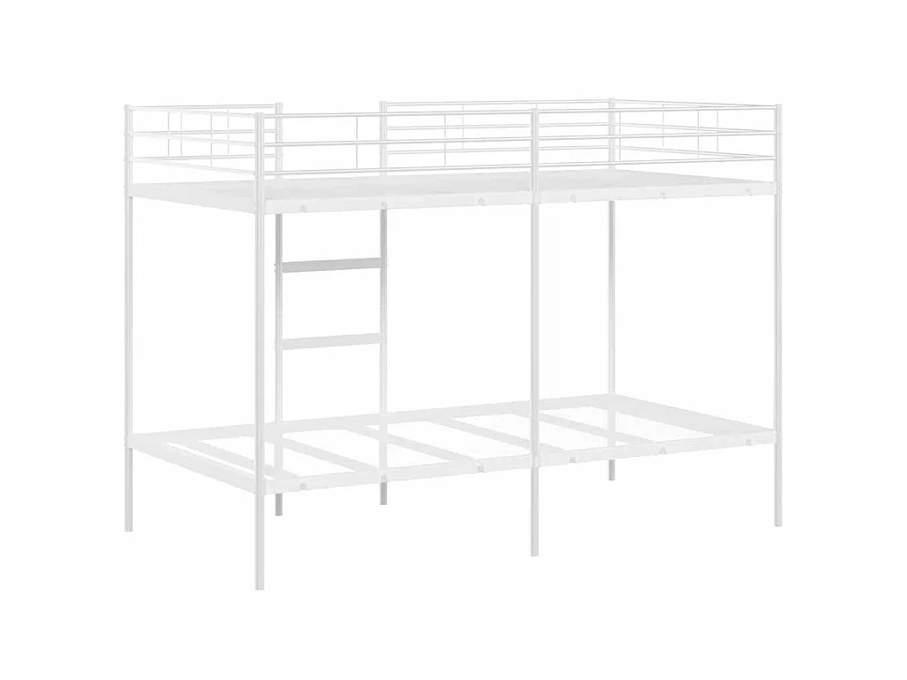 Lit superposé sans matelas blanc 100x200 cm acier