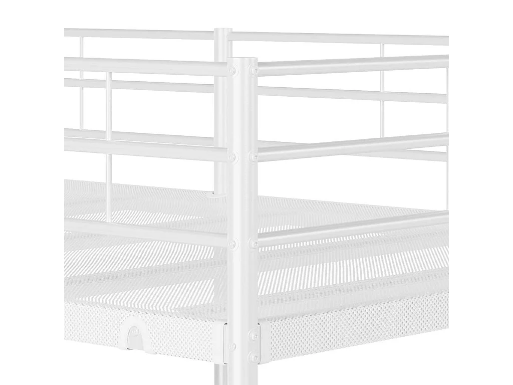 Lit superposé sans matelas blanc 100x200 cm acier