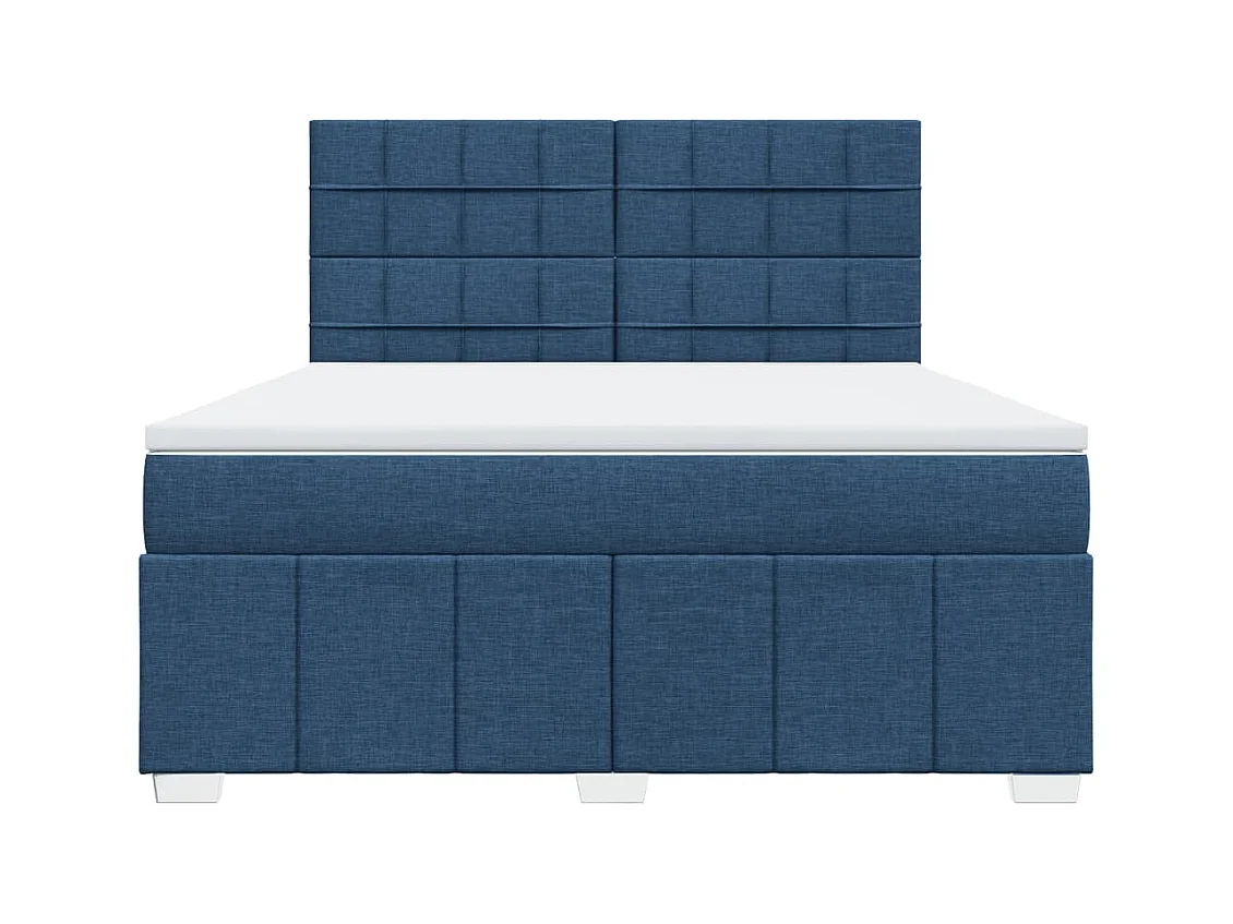 Sommier à lattes de lit avec matelas Bleu 180x200 cm Tissu