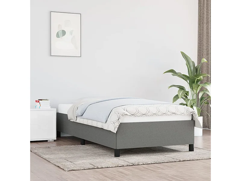 Bedframe zonder matras 90x200 cm stof donkergrijs
