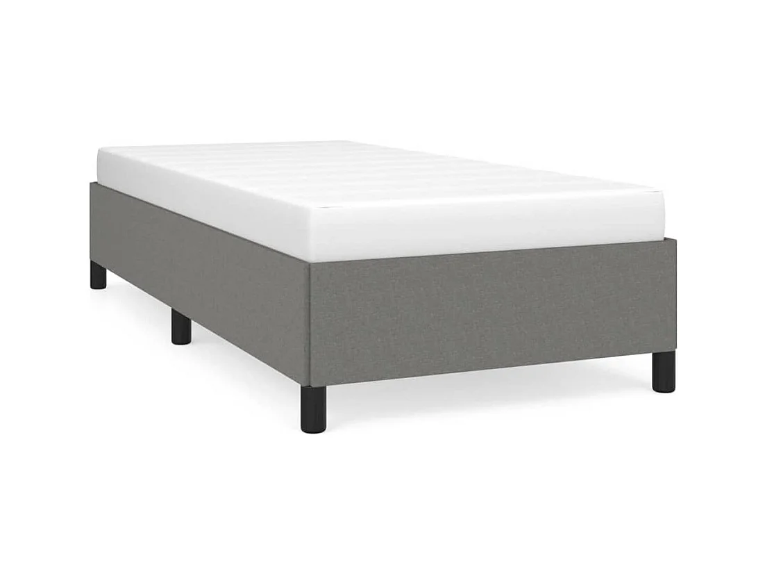 Cadre de lit sans matelas gris foncé 90x200 cm tissu