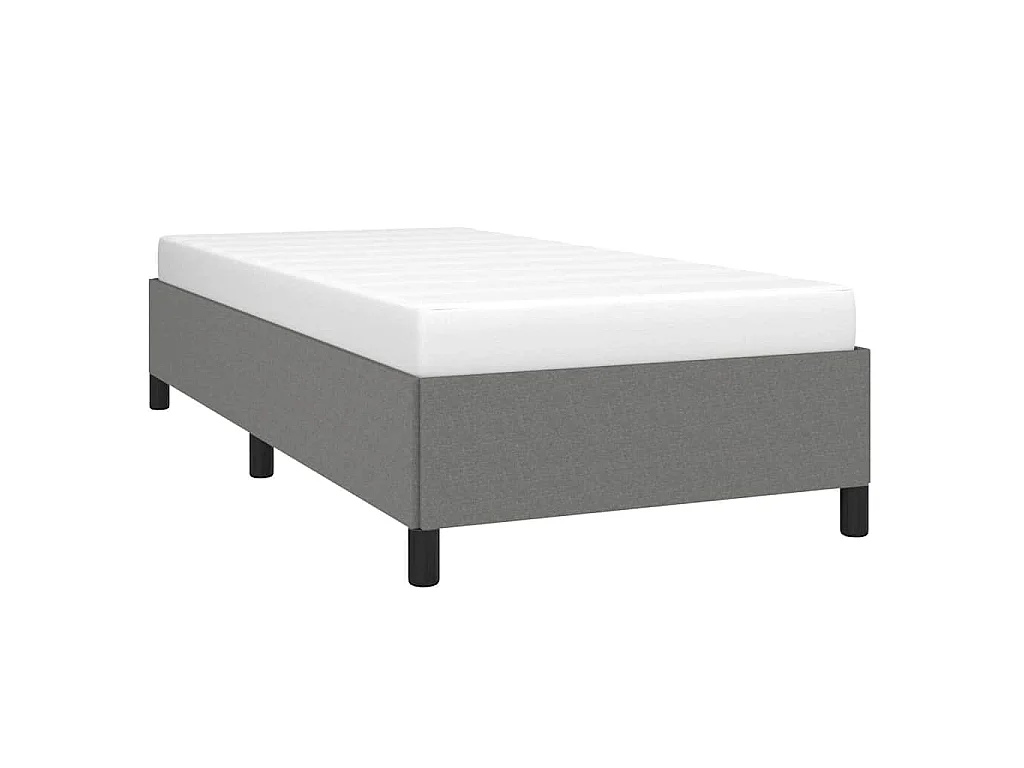 Cadre de lit sans matelas gris foncé 90x200 cm tissu