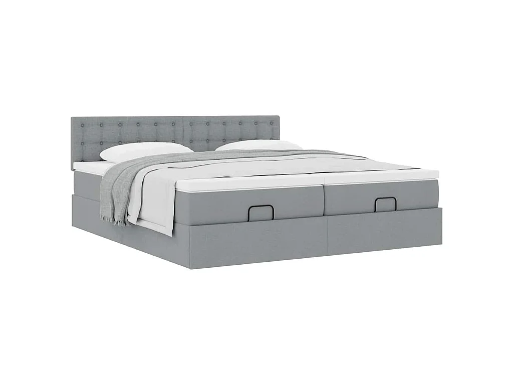 Struttura Letto Pouf con Materassi 160x200 cm in Tessuto