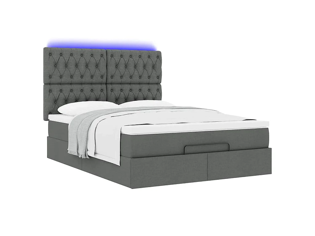 Struttura Letto Pouf con Materasso 140x190 cm in Tessuto