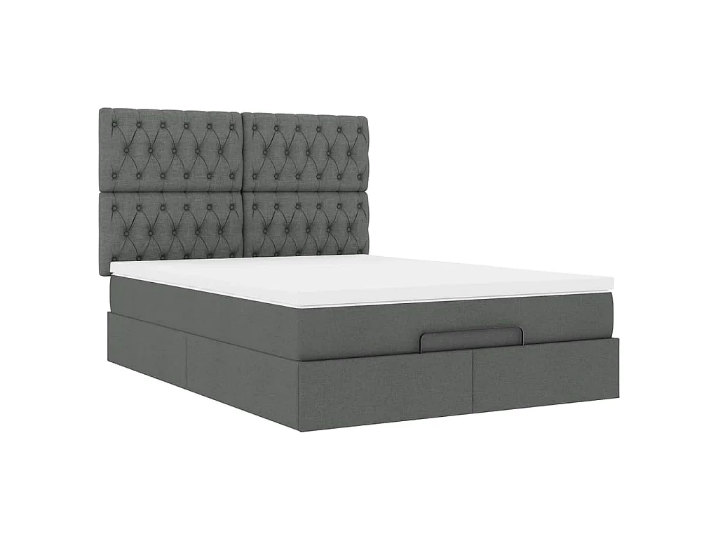 Struttura Letto Pouf con Materasso 140x190 cm in Tessuto