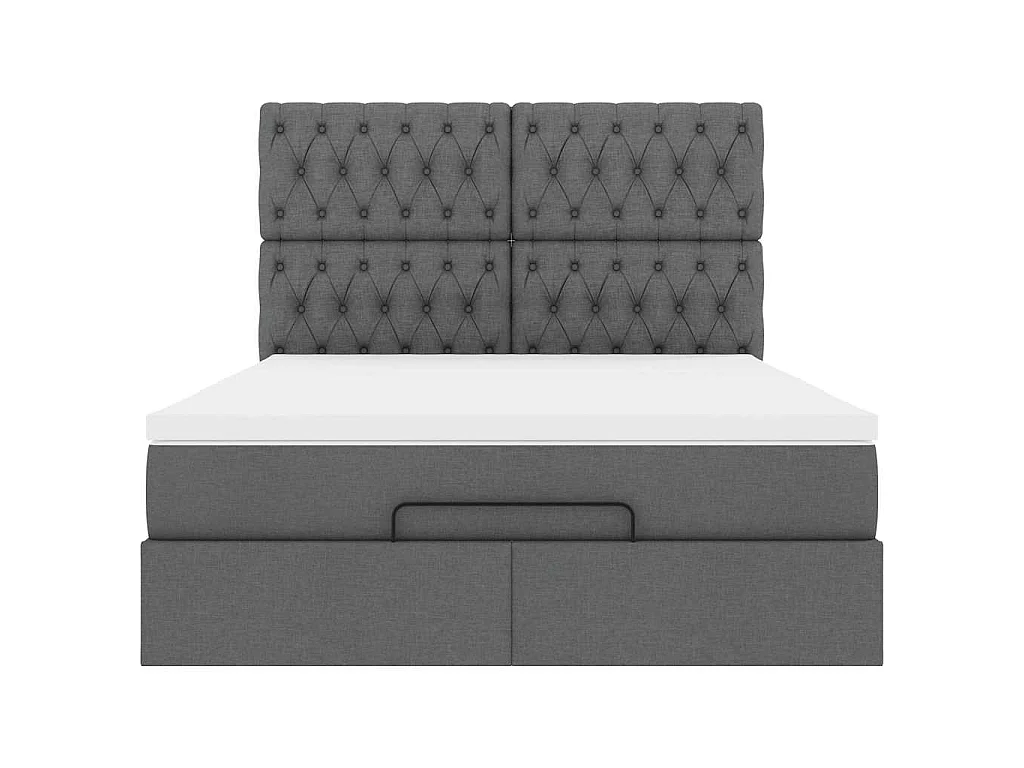 Struttura Letto Pouf con Materasso 140x190 cm in Tessuto