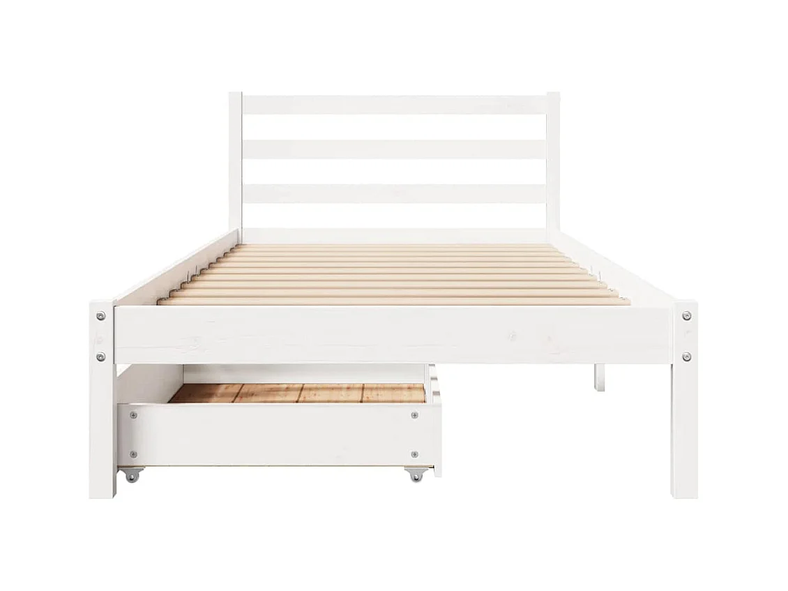 Cadre de lit sans matelas blanc 90x190 cm bois de pin massif