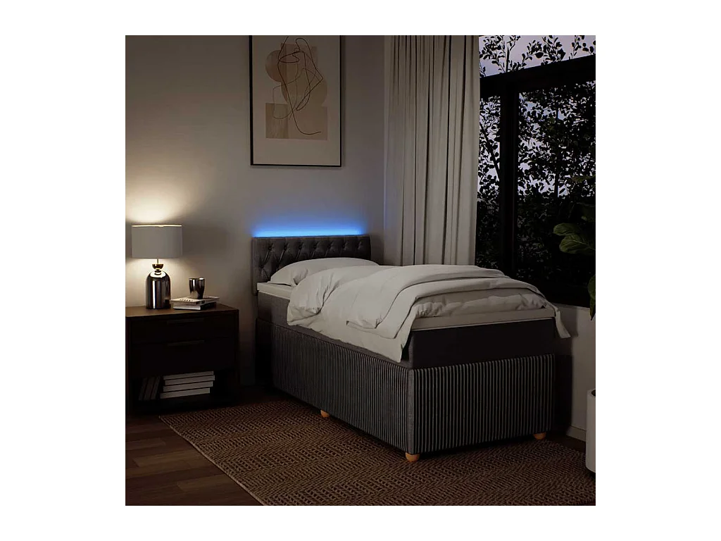 Sommier à lattes de lit avec matelas Taupe 90x190 cm Tissu