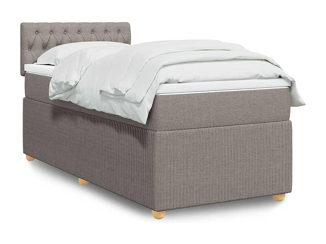 Giroletto a Molle con Materasso Tortora 90x190 cm in Tessuto