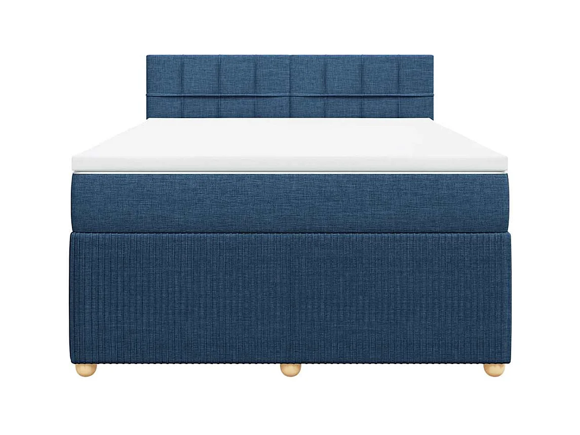 Boxspringbett mit Matratze Blau 160x200 cm Stoff