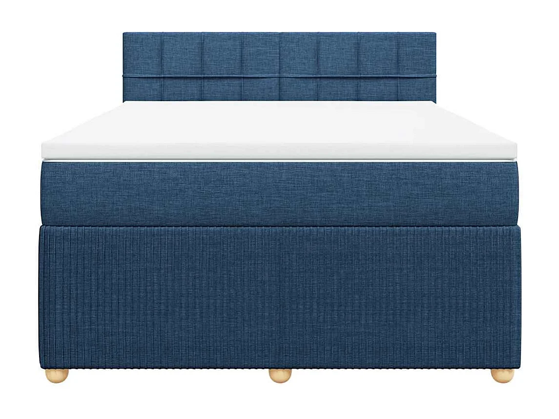 Boxspring met matras stof blauw 160x200 cm