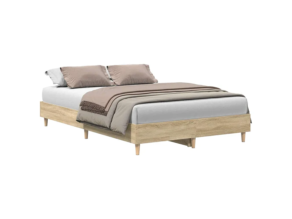 Cadre de lit sans matelas chêne sonoma 140x190 cm