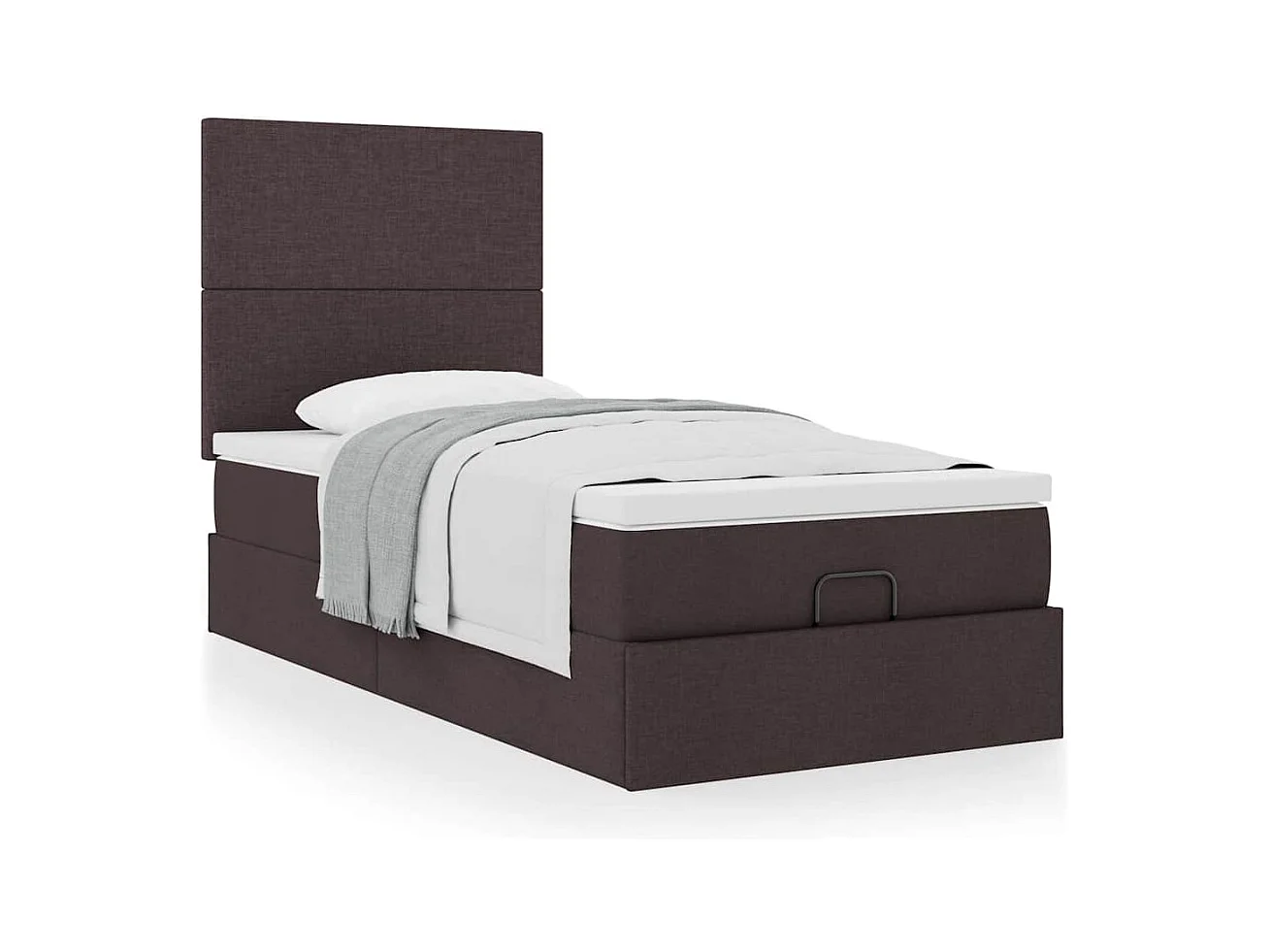 Bed met matras 100x200 cm stof donkerbruin