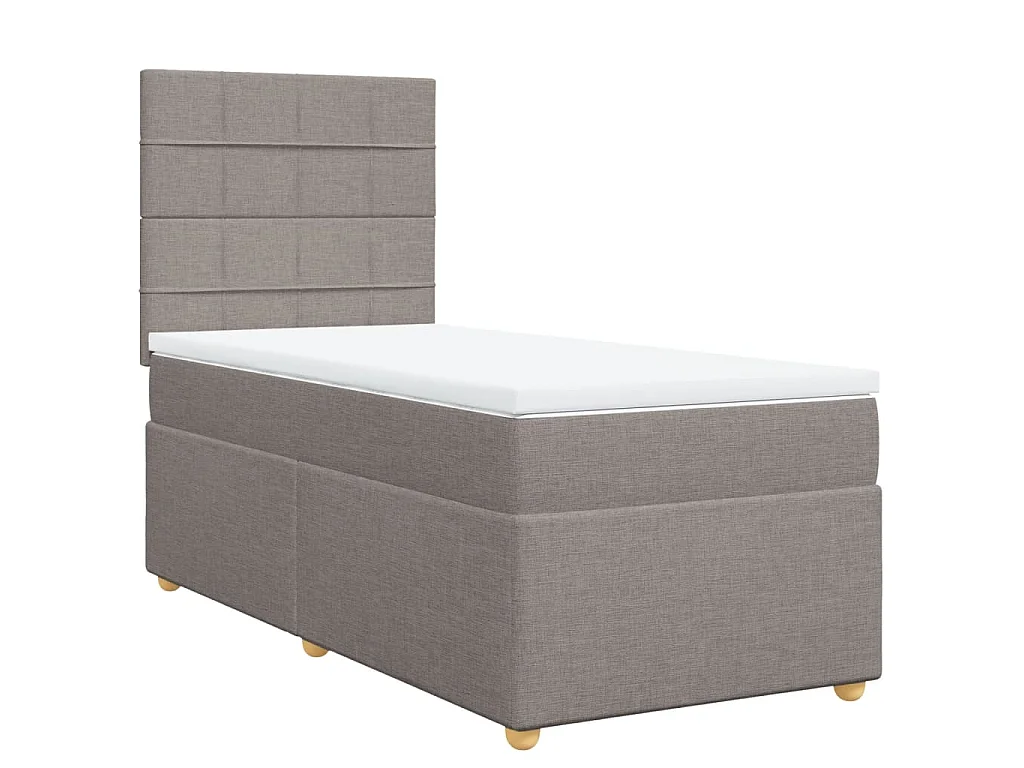 Boxspringbett mit Matratze Taupe 90x200 cm Stoff