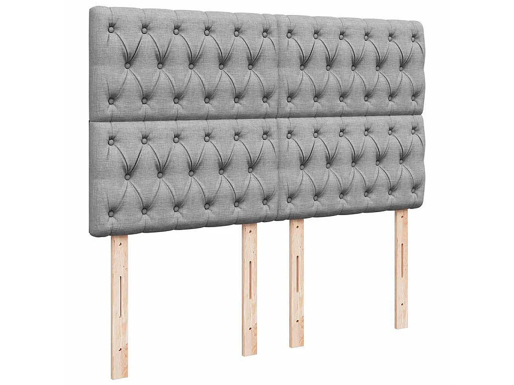 Ottoman-Bett mit Matratze Hellgrau 140x190 cm Stoff