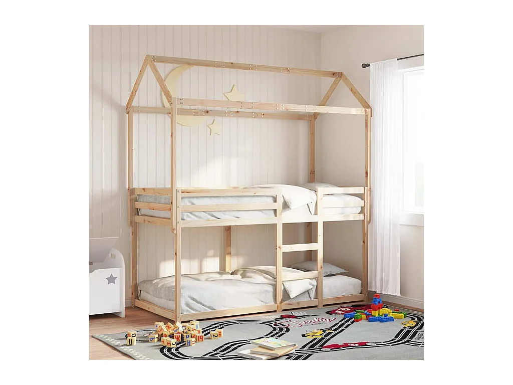 Stapelbedframe zonder matras massief grenenhout 90x190 cm