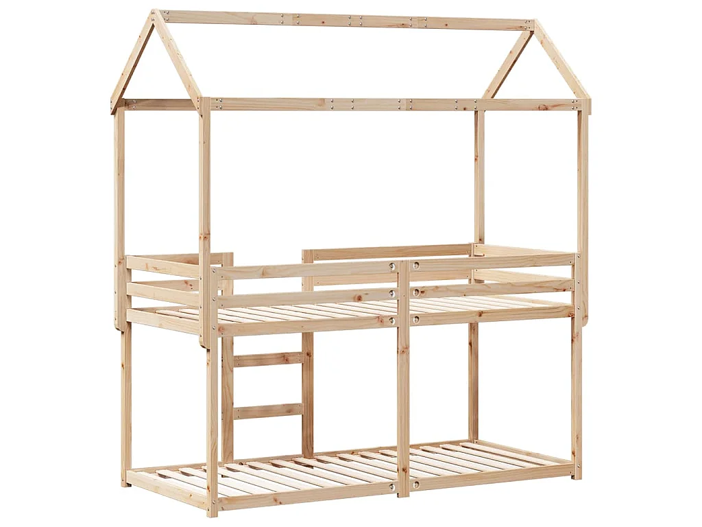 Lit superposé sans matelas 90x190 cm bois de pin massif