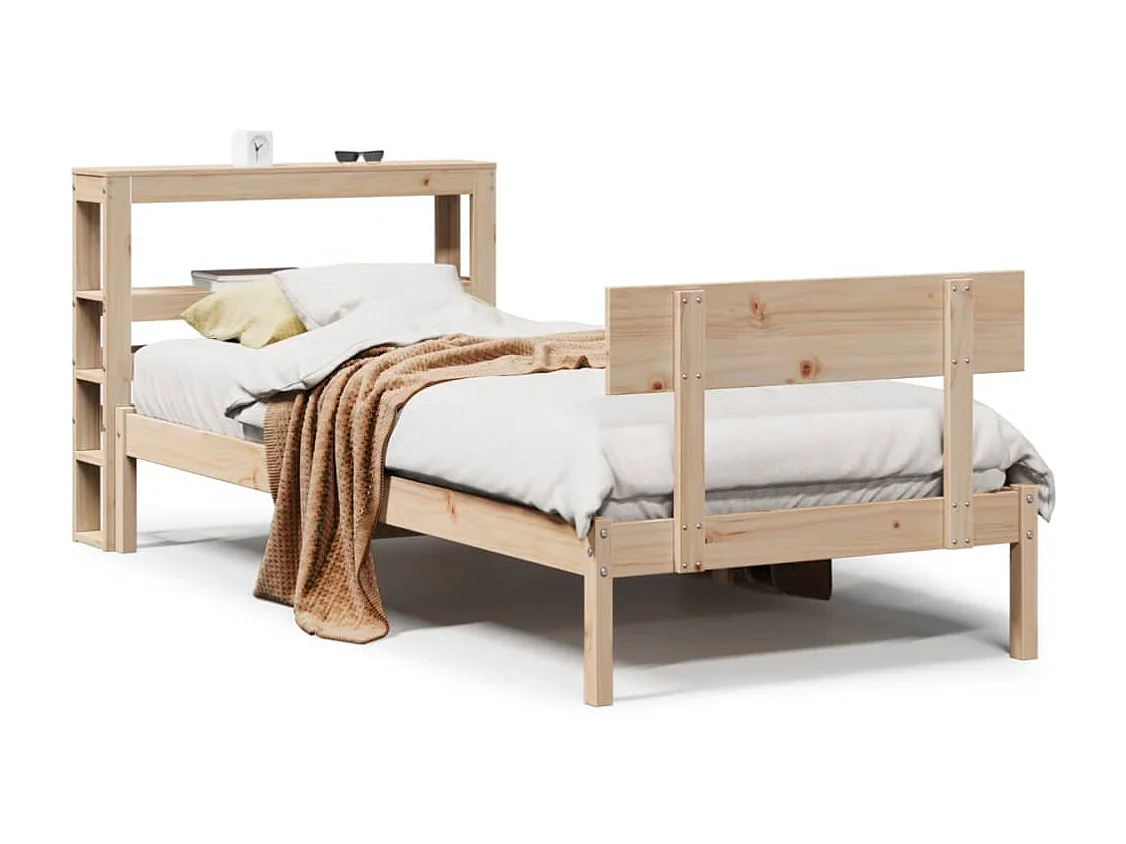 Estructura de cama sin colchón madera maciza de pino 90x200 cm