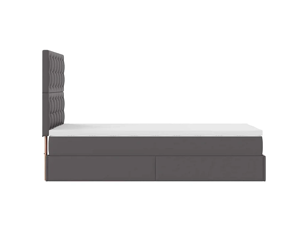 Ottomaanse bed met matras 100x200cm kunstleer grijs