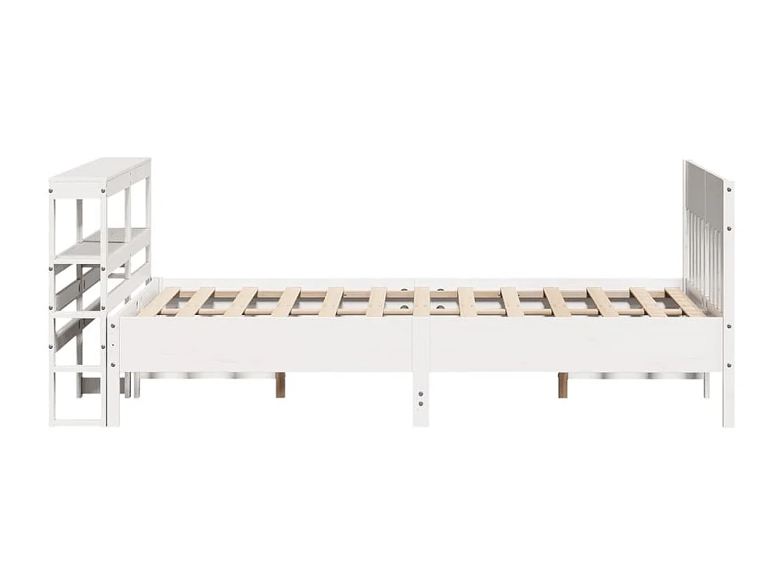 Cama sem colchão 140x190 cm madeira de pinho maciça branco