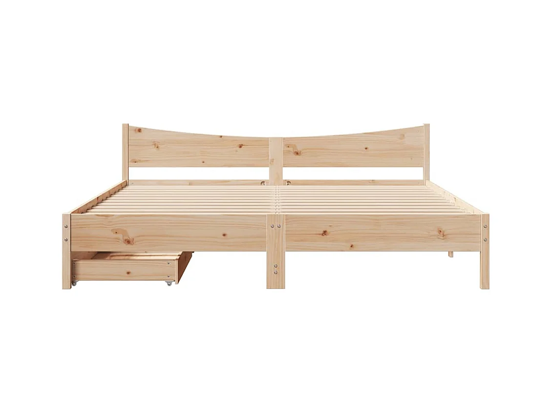 Cadre de lit avec tiroirs 180x200 cm bois de pin massif