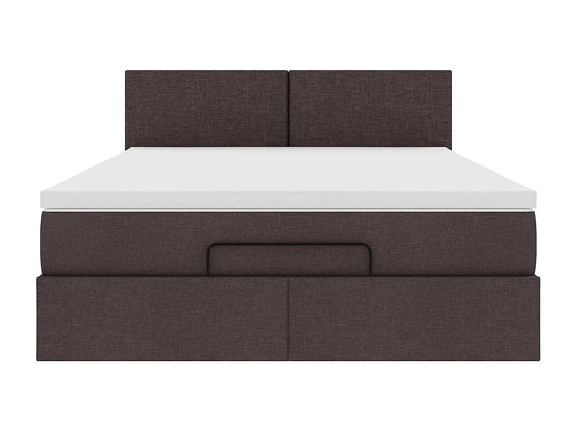 Estructura cama otomana colchón tela marrón oscuro 140x200cm