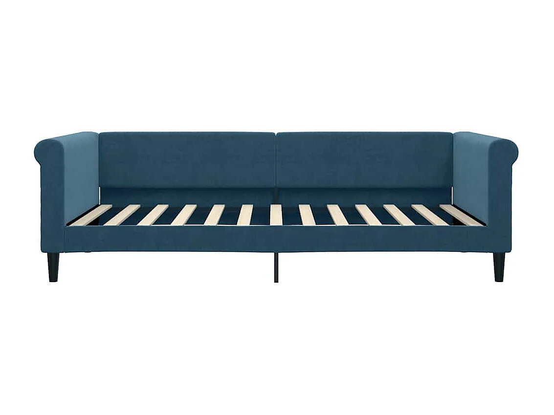 Divano Letto con Letto Estraibile Blu 100x200 cm in Velluto