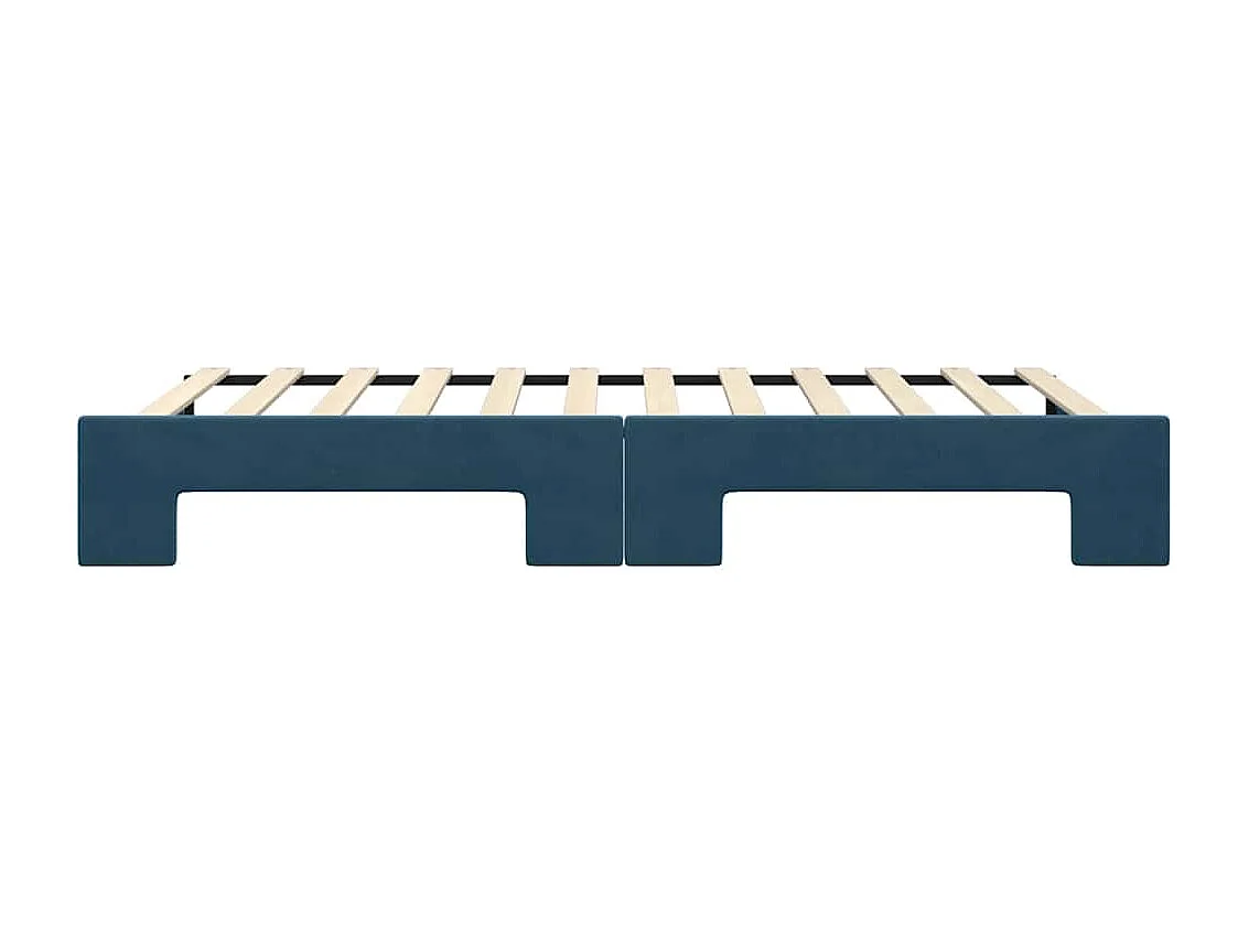 Divano Letto con Letto Estraibile Blu 100x200 cm in Velluto