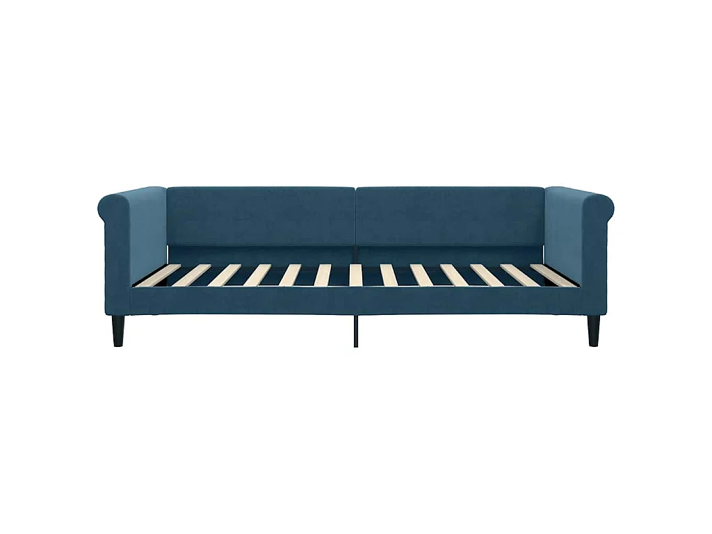 Sofá-cama com gavetão 100x200 cm veludo azul