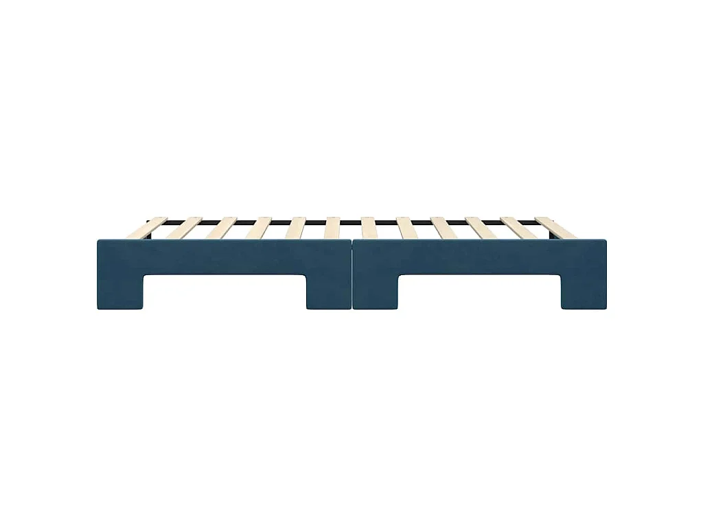 Sofá-cama com gavetão 100x200 cm veludo azul