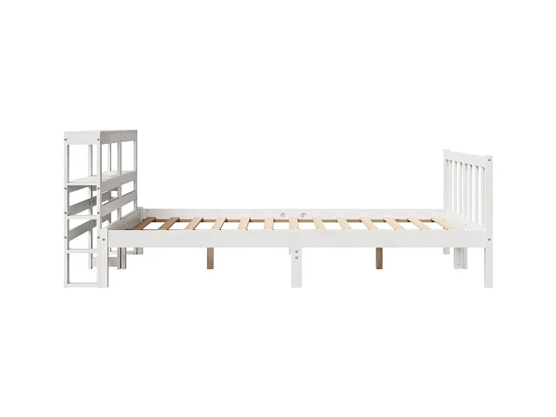 Estructura de cama sin colchón madera de pino blanca 140x200 cm