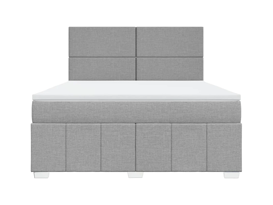 Sommier à lattes de lit avec matelas Gris clair 180x200cm Tissu