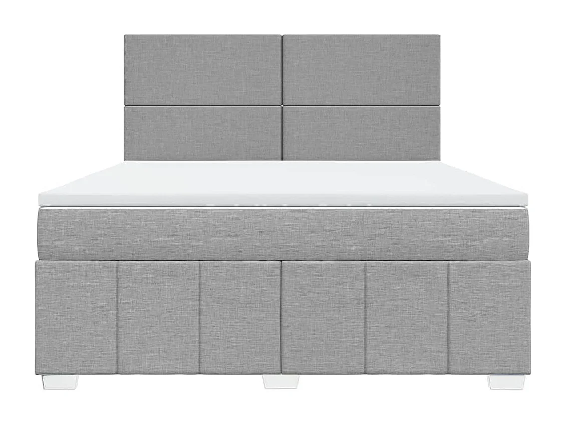 Boxspringbett mit Matratze Hellgrau 180x200 cm Stoff