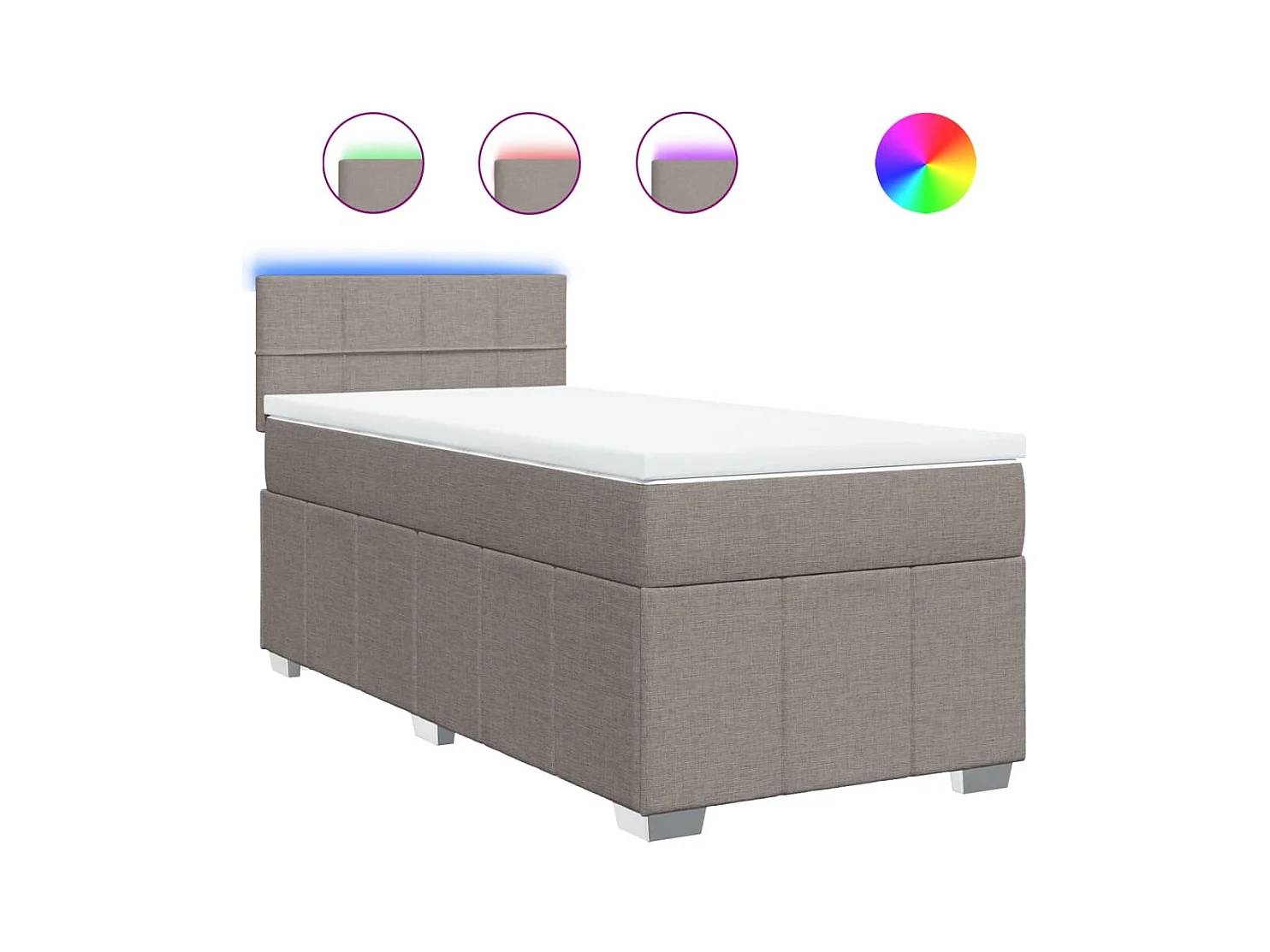 Giroletto a Molle con Materasso Tortora 100x200 cm in Tessuto