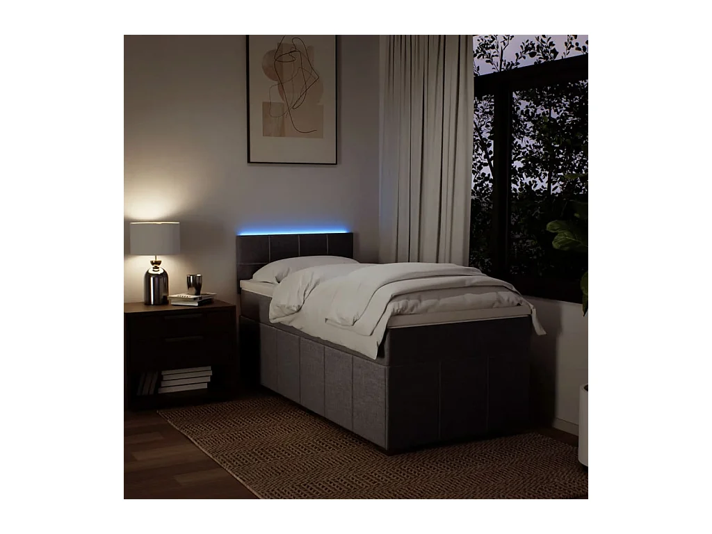 Giroletto a Molle con Materasso Tortora 100x200 cm in Tessuto