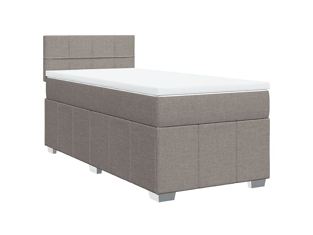 Sommier à lattes de lit avec matelas Taupe 100x200 cm Tissu