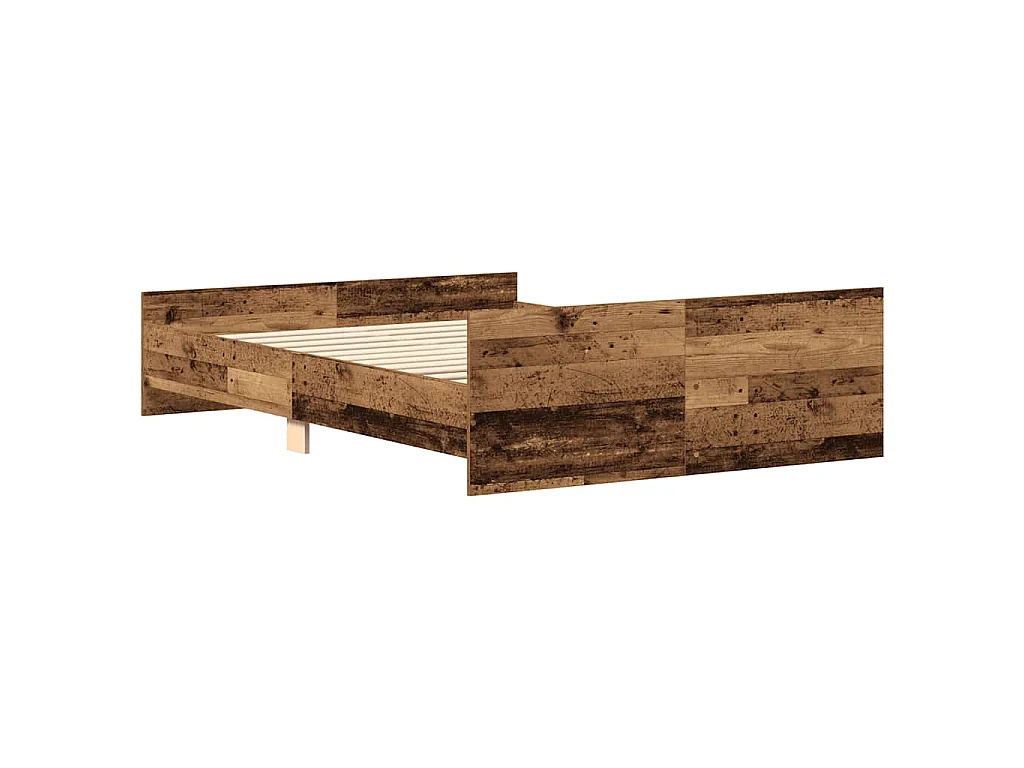 Estructura de cama sin colchón madera de ingeniería envejecida