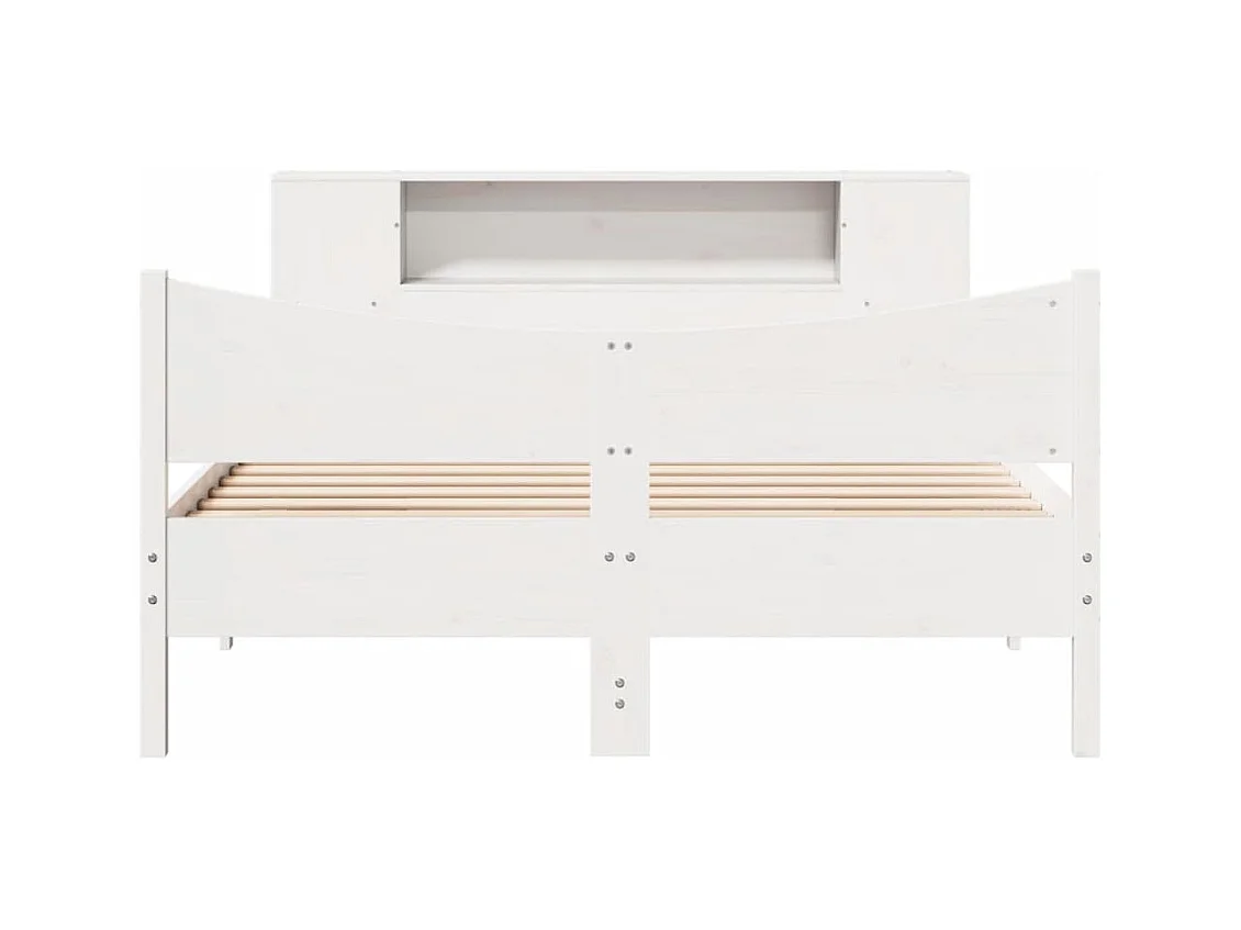 Estructura de cama sin colchón madera de pino blanca 140x190 cm