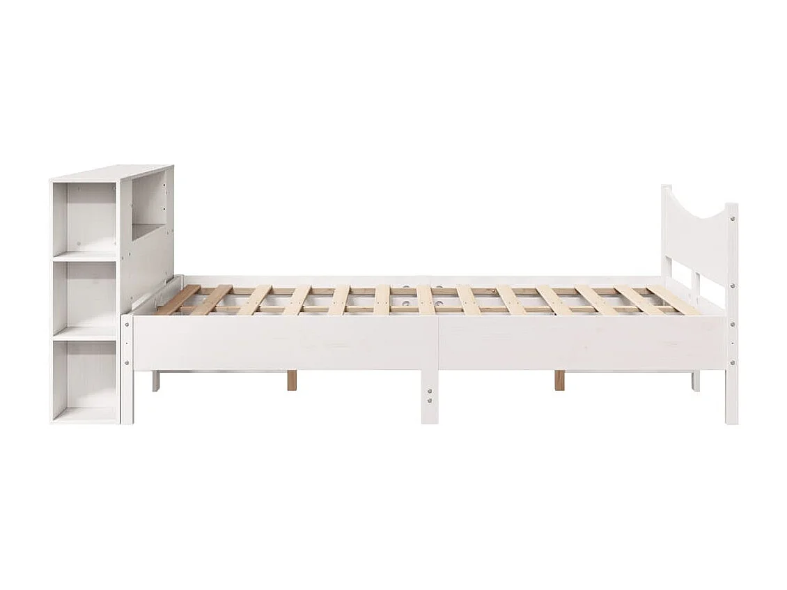 Letto senza Materasso Bianco 140x190 cm Legno Massello di Pino
