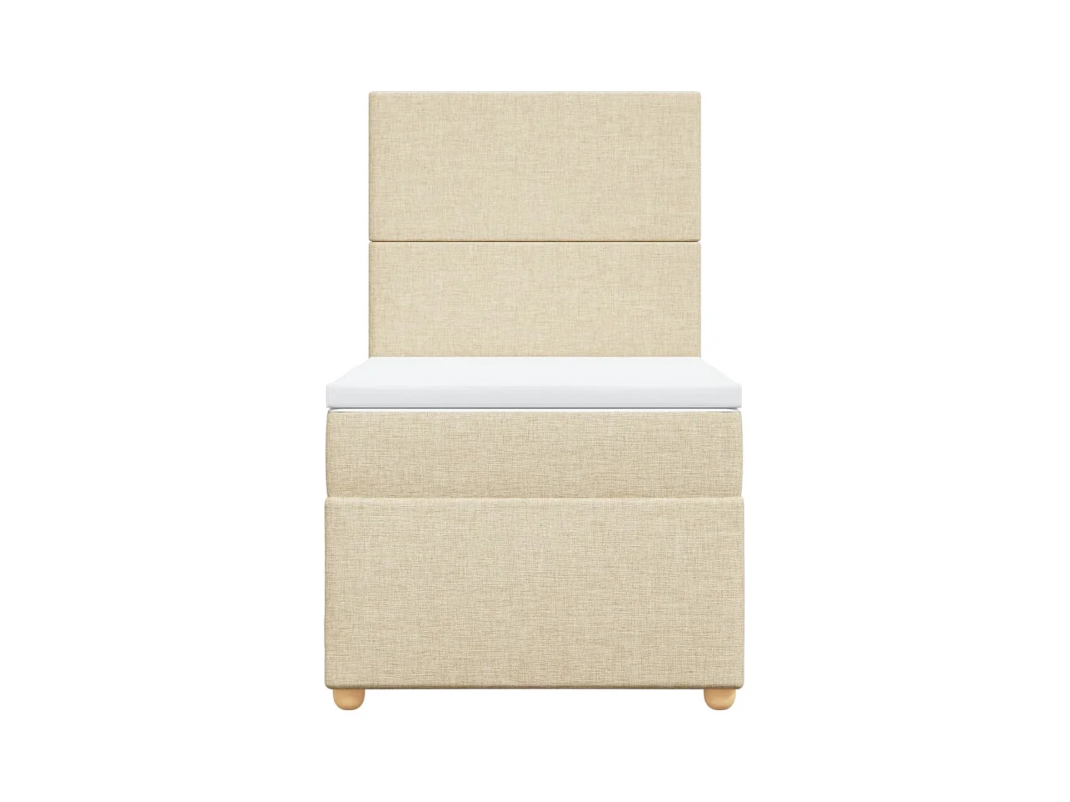 Sommier à lattes de lit avec matelas Crème 100x200 cm Tissu