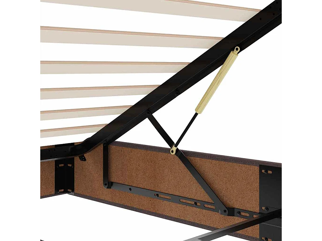 Lit ottoman avec matelas marron foncé 100x200 cm tissu