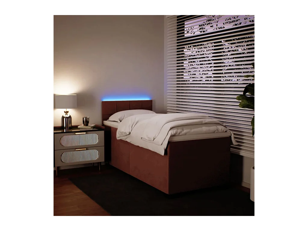 Sommier à lattes de lit avec matelas Rose 90x200 cm Velours