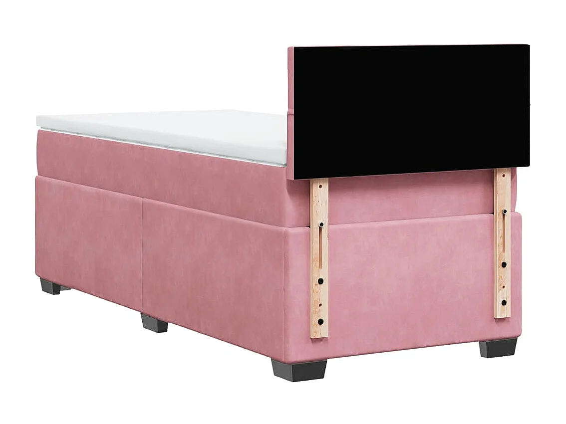 Boxspringbett mit Matratze Rosa 90x200 cm Samt